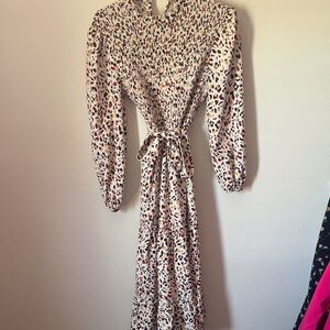 Chic Long Sleeve Patterned Dress